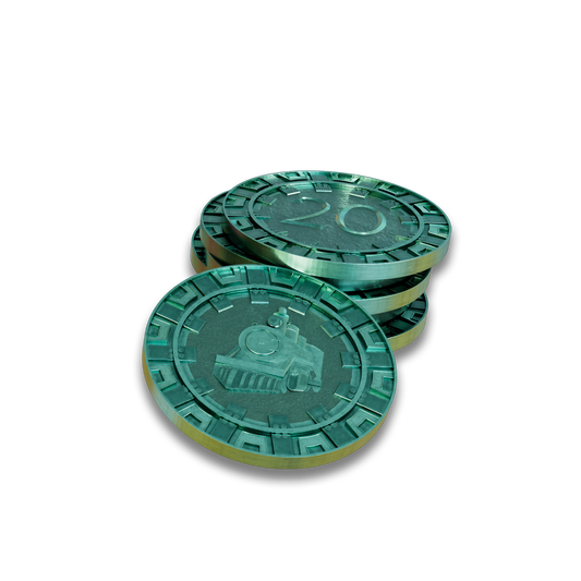 Clans of Caledonia Train-themed Metal Coins